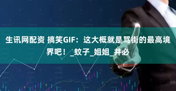 生讯网配资 搞笑GIF：这大概就是骂街的最高境界吧！_蚊子_姐姐_井必