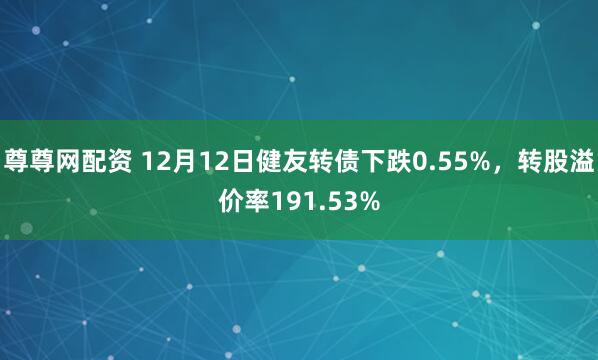 尊尊网配资 12月12日健友转债下跌0.55%,转股溢价率191.53%